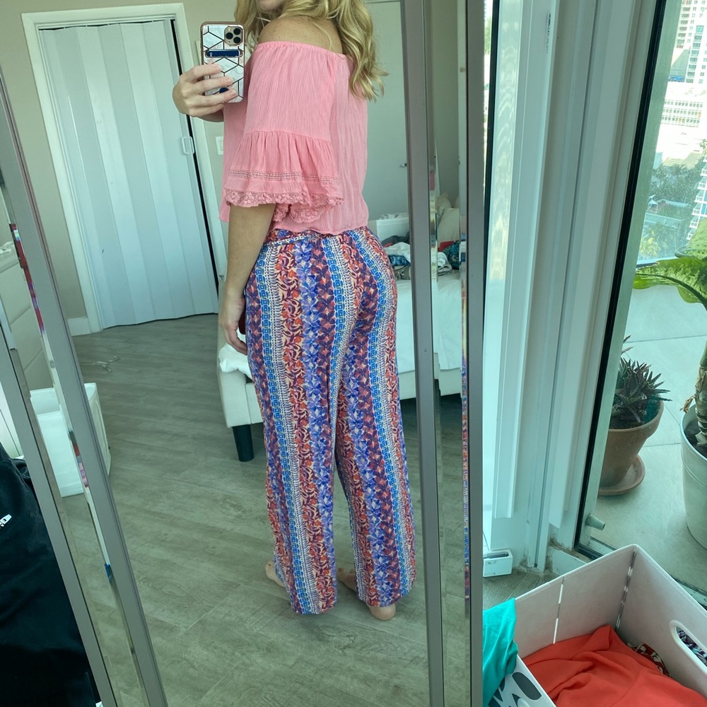 Coral/pink Off-shoulder Crop Top